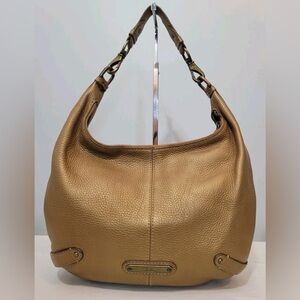 Cole Haan Dark Gold Pebbled Leather Hobo Shoulder Bag Y2K